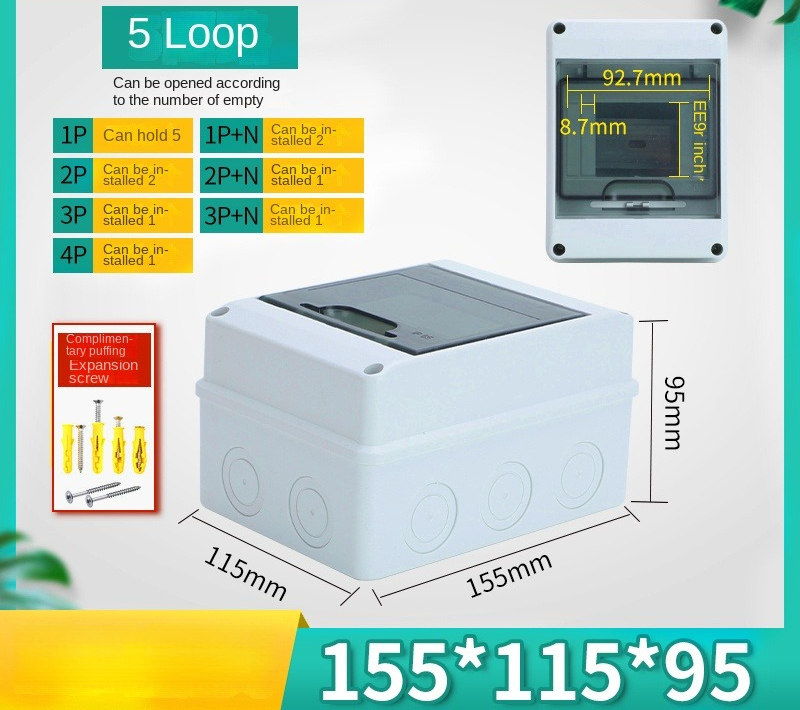 Hộp Phân Phối 5 Mạch (ABS/PC) | Hộp Phân Phối Điện Chống Nước 5-24 Mạch ABS-PC IP65 – Ngoài Trời, Gia Dụng