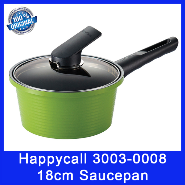 Happycall 3003-0008 18cm Alumite Ceramic Die-Cast Saucepan. 3 Layer Coating. Tempered Glass Cover. 1.8L Capacity. Made in Korea Singapore