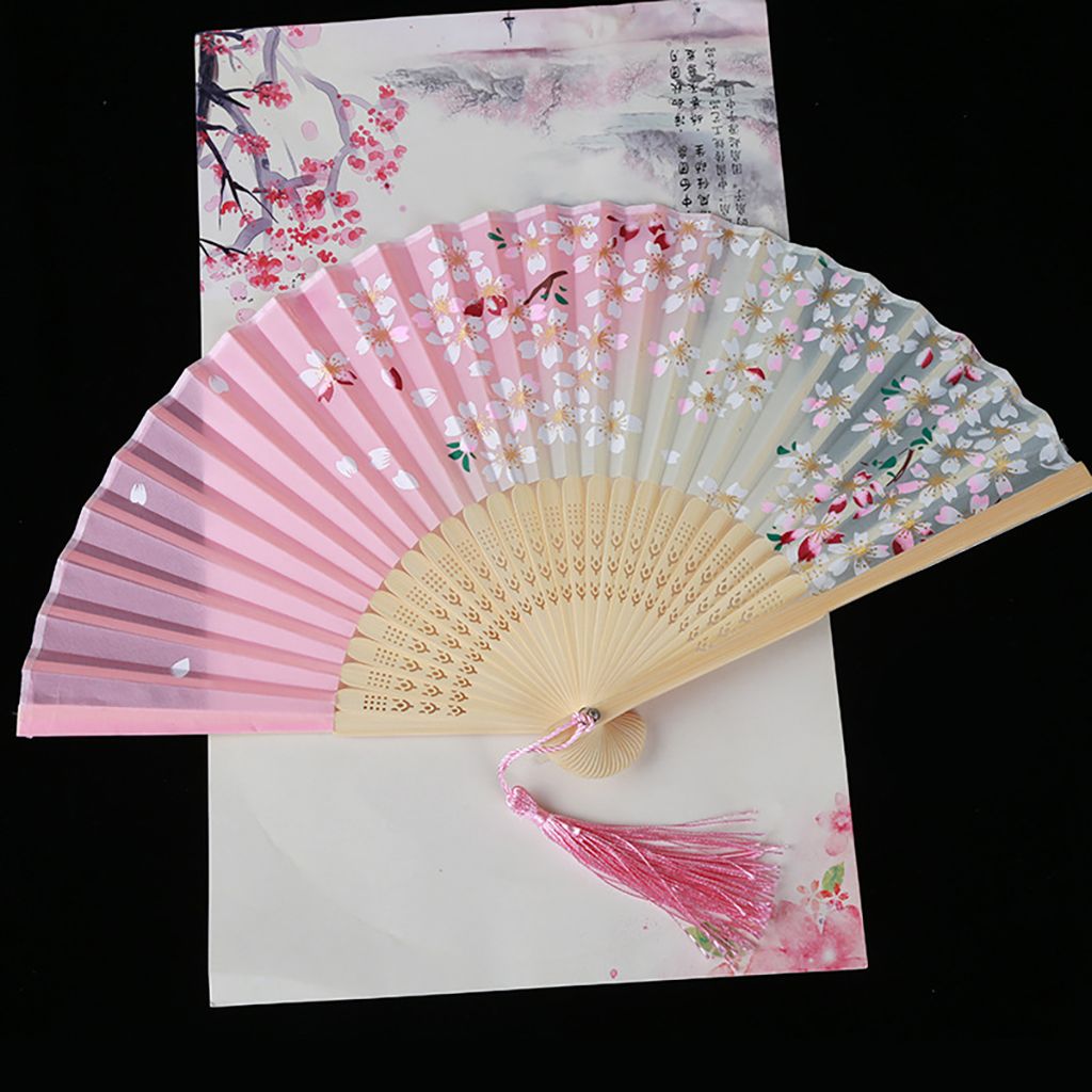 ZM6J3J Thanh lịch Đa-mô hình Đầy màu sắc Món Quà mùa hè Handmade Tre Gỗ Fan Hâm Mộ gấp Múa Hand Fan Fan Thủ Công Mỹ Nghệ Trang Trí nội thất - 7