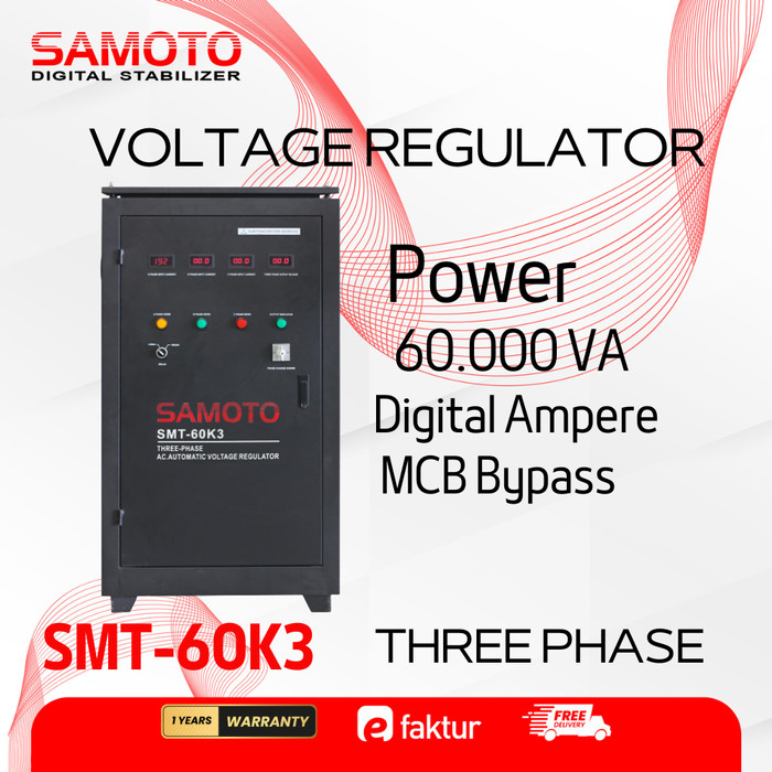 PROMO- SVC-60K3 (VERTIKAL) STABILIZER SAM0TO THREE PHASE 60 KVA3 Harga 34,075,000 rupiah*Gratis Ongkir