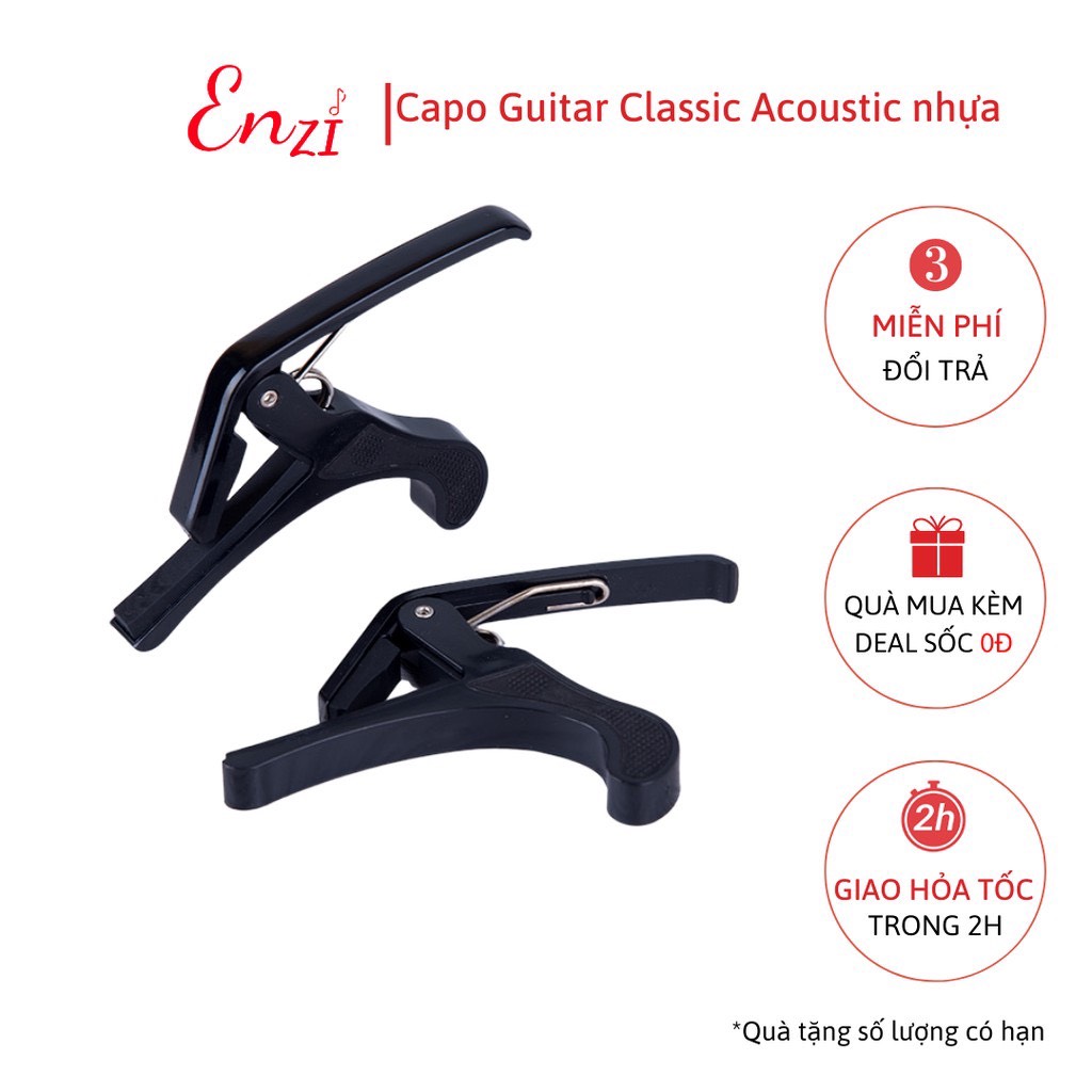 Kẹp capo guitar classic acoustic ukulele Enzi NHỰA lên tông hạ tông dùng