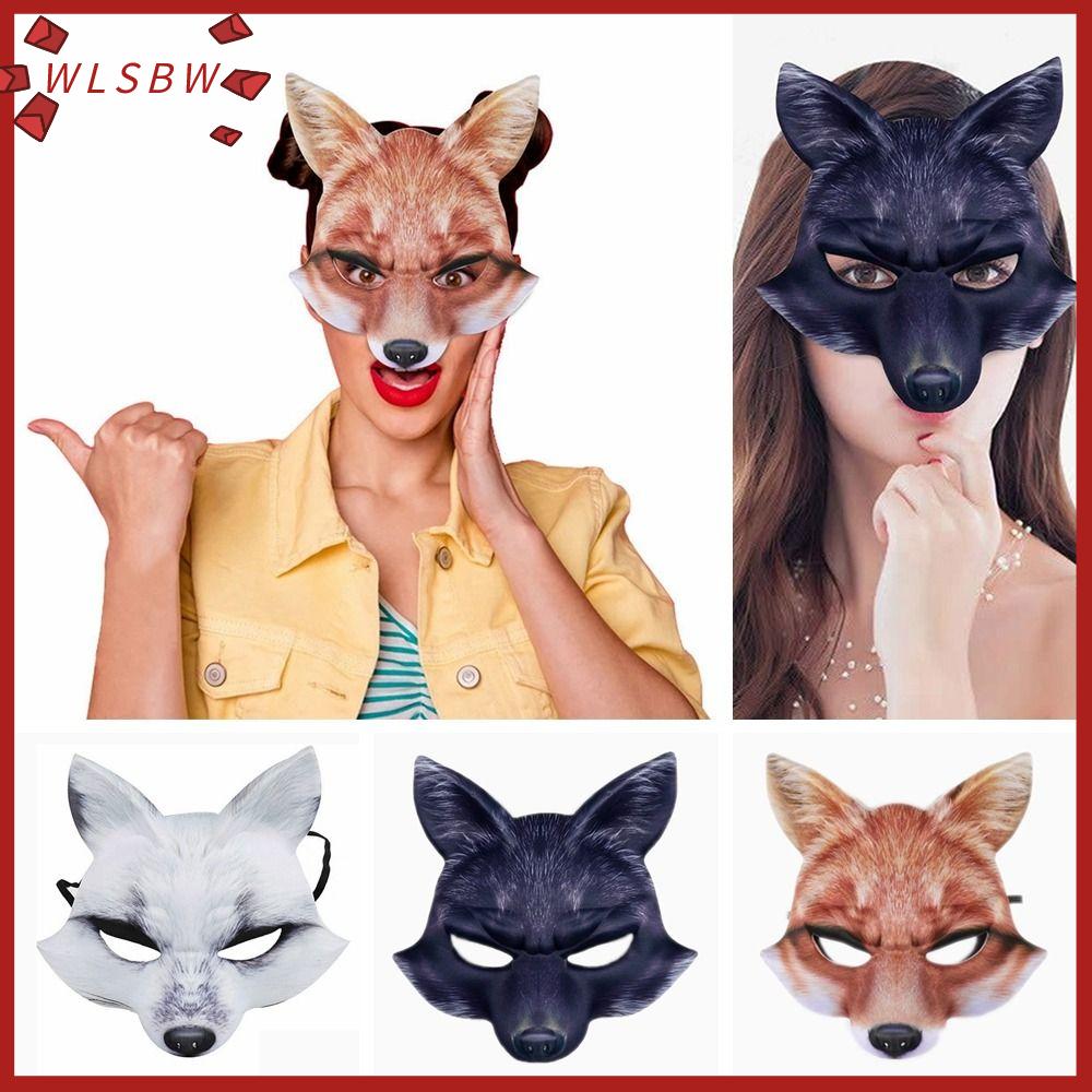 WLSBW Animal Cosplay EVA White Fox Fox Elegant Gifts Masques Halloween