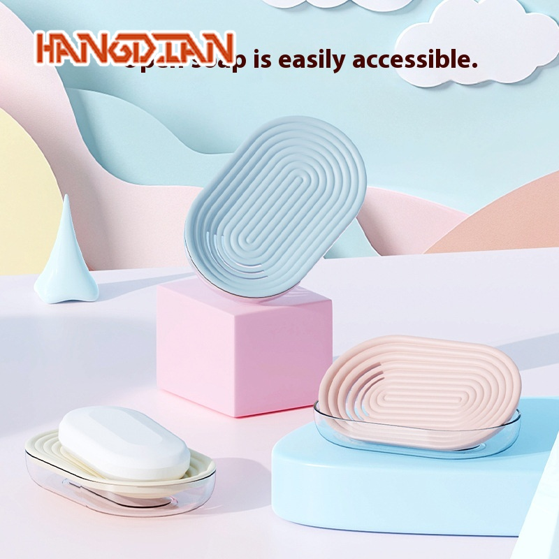 HANGDIAN  Đĩa đựng xà phòng thanh lịch với hệ thống thoát nước cho phòng tắm, nhà bếp-Thiết kế nhựa bền