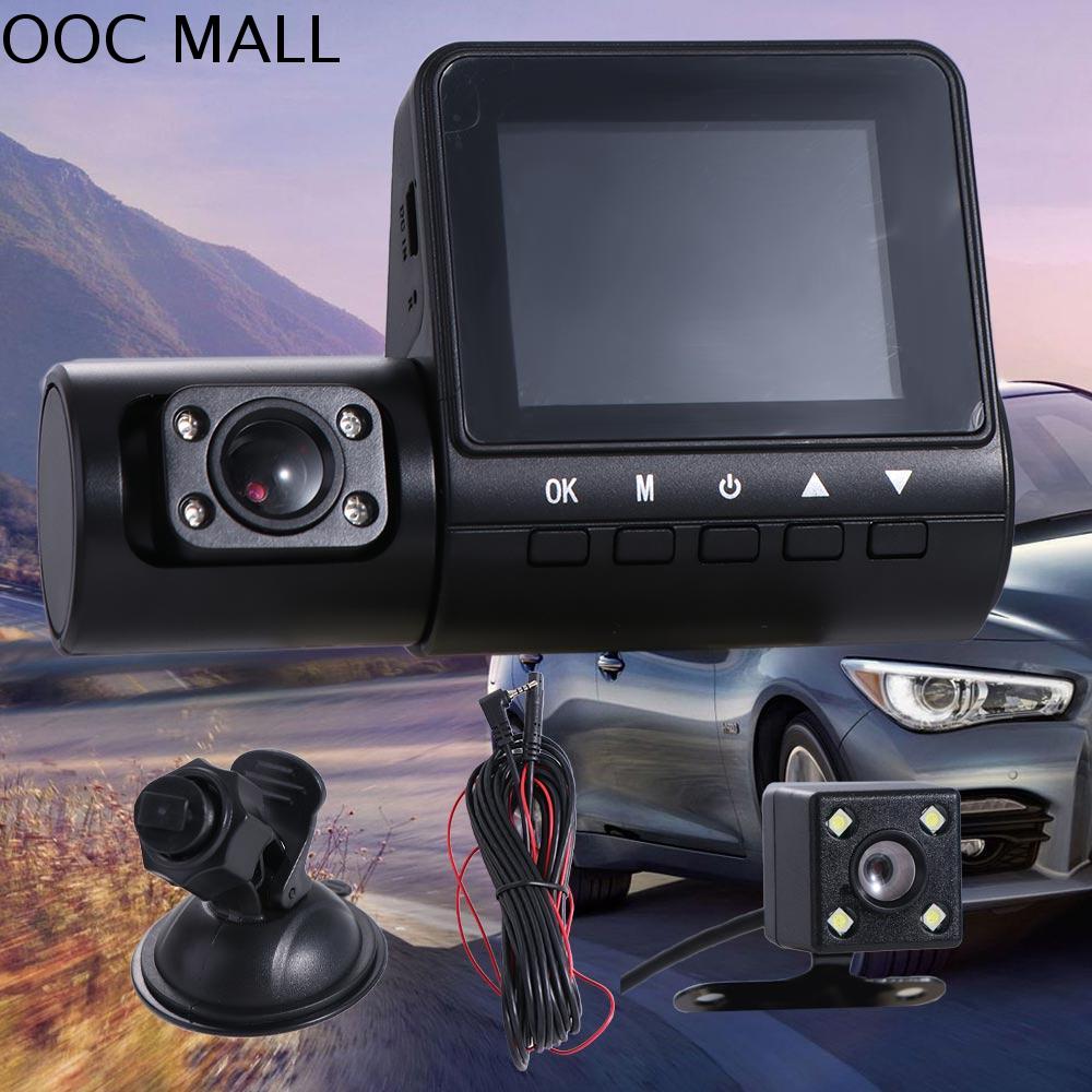 OOC 2 inch Camera hành trình mini 3 kênh cho xe hơi HD 1080P 3-len Camera hành trình 3 ống kính bên 