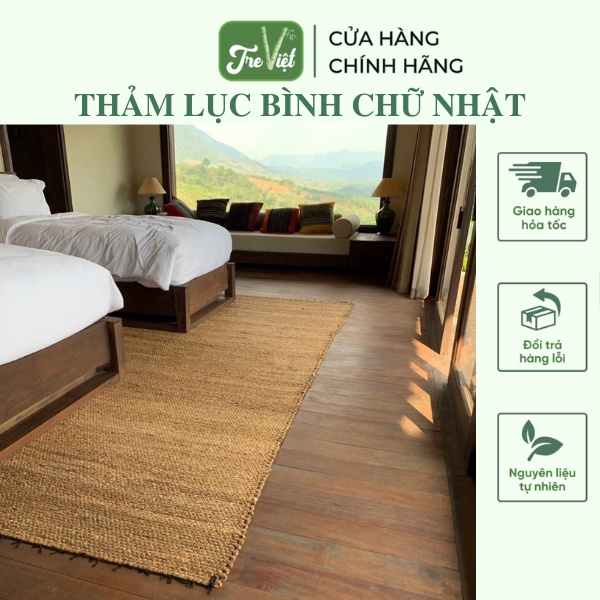 Thảm Trải Sàn bằng Lục Bình tự nhiên loại to - Thảm Trang Trí Decor Đẹp Bigsize