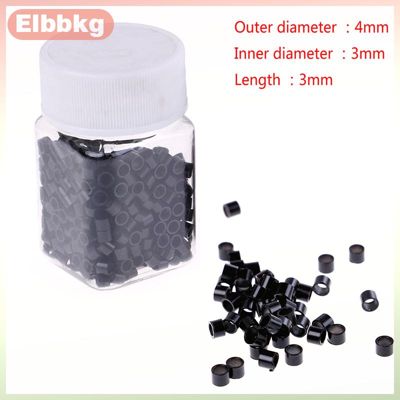 Elbbkg 500 chiếc vòng siêu nhỏ lót Silicon 4mm hạt liên kết cho tóc người nối