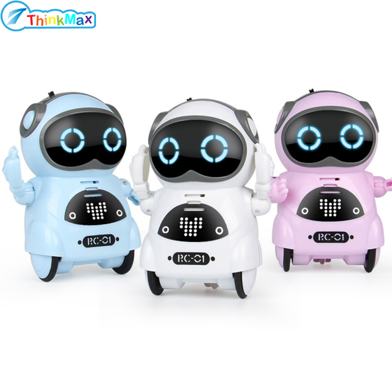 Electric Multi-functional Voice Smart Mini Pocket Robot With Light Music