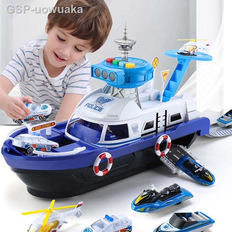 Track Inertia Boat Diecasts Vehicles Music Story Lighting Ship Parking for
