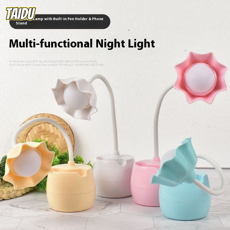 TAIDU LED eye protection table lamp student dormitory USB rechargeable study lamp bedroom bedside lamp ราคา 94 บาท*ส่งฟรี