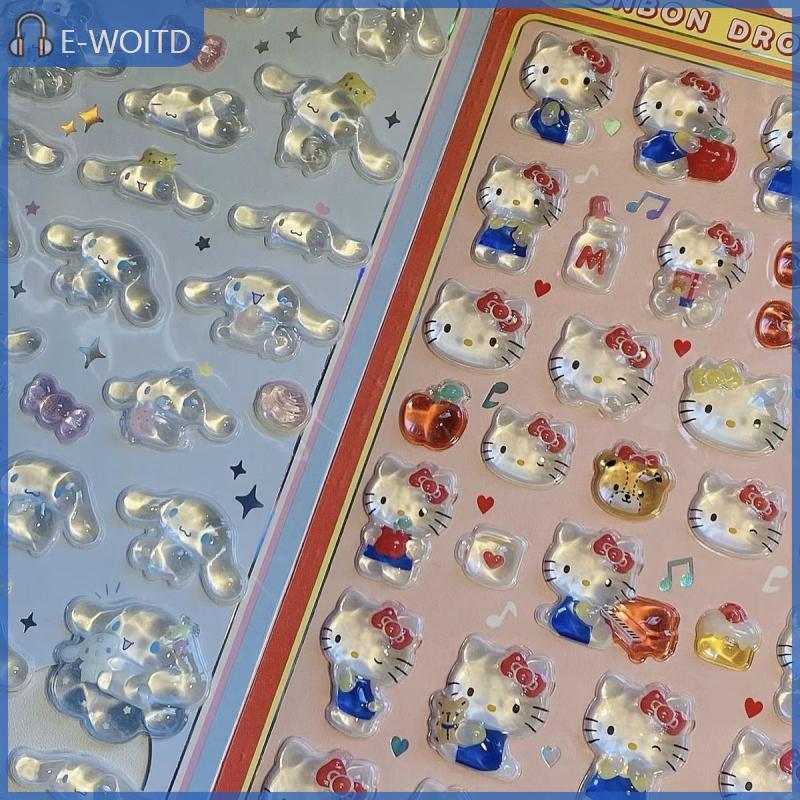 【E-WOITD】 HelloKitty hangyodon Cinnamoroll สติกเกอร์3D ทำนองใสสติกเกอร์ตกแต่งคริสตัลของเล่นเด็ก ราคา 50 บาท*ส่งฟรี