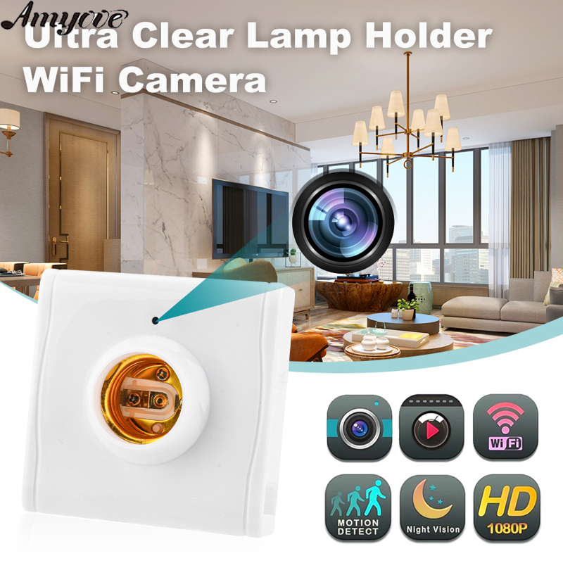 E27 Lamp Holder Mini Wifi Camera Home Hotel Ceiling Bulb Socket Base 1080p