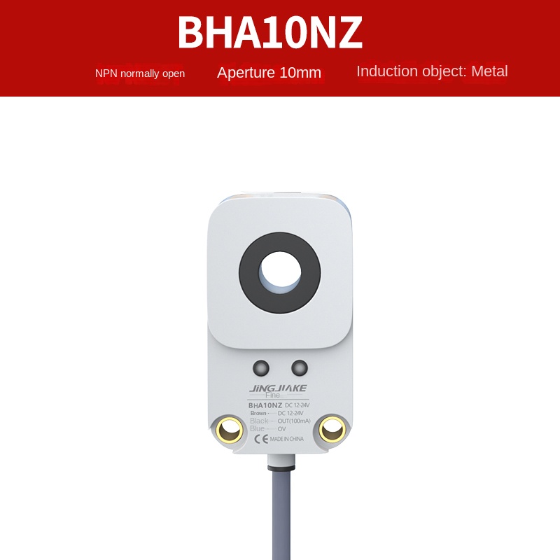 Cảm Biến Tiệm Cận Vòng Bha10nz 10Mm NO Tốc Độ Cao Jingjiake BHA06NZ 6-15mm NPN, Phát Hiện Thép/Dây Hàn, Máy Vít Đếm