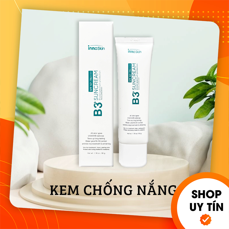 [Chính Hãng] Kem Chống Nắng B3 InnoSkin Màu Xanh Dành Cho Da Khô