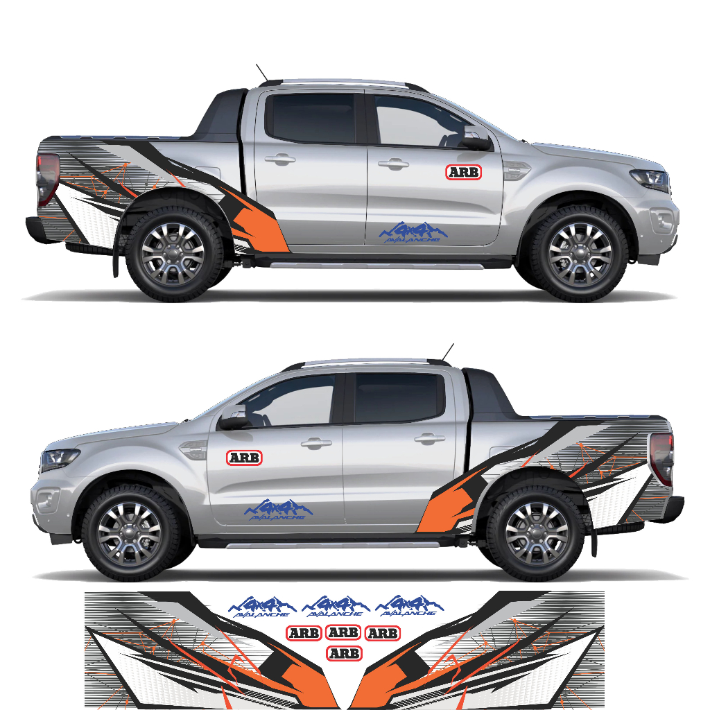 Tem dán sườn xe trang trí xe bán tải Discover truck dòng xe Isuzu d-max Toyota Hilux Ford Ranger... 