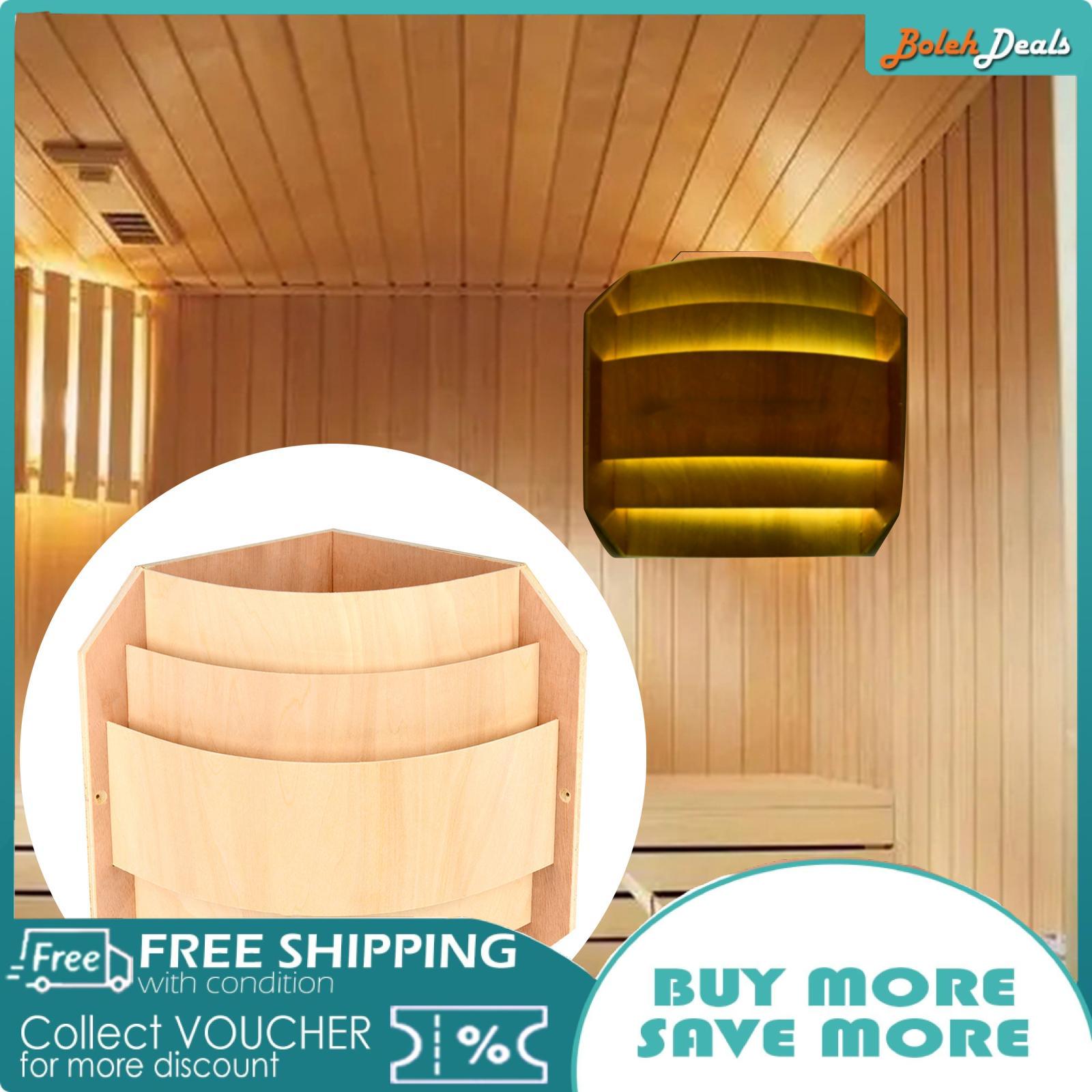 BolehDeals Steam Room Lampshade Cover Wooden for SPA Decor High