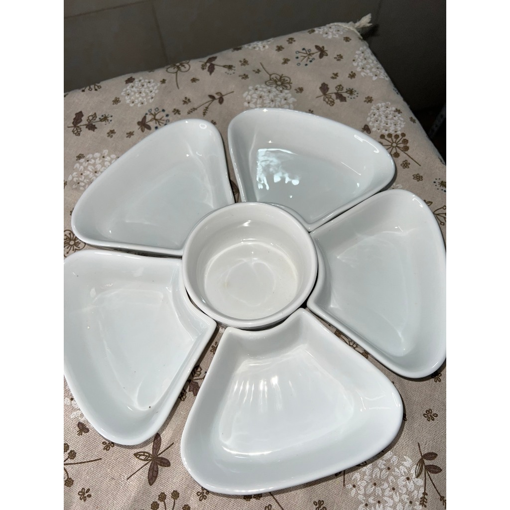 Bộ bát đĩa hoa mặt trời sứ 55cm Set bát đĩa đẹp thắp hương thờ cúng gia tiên - Bát tràng