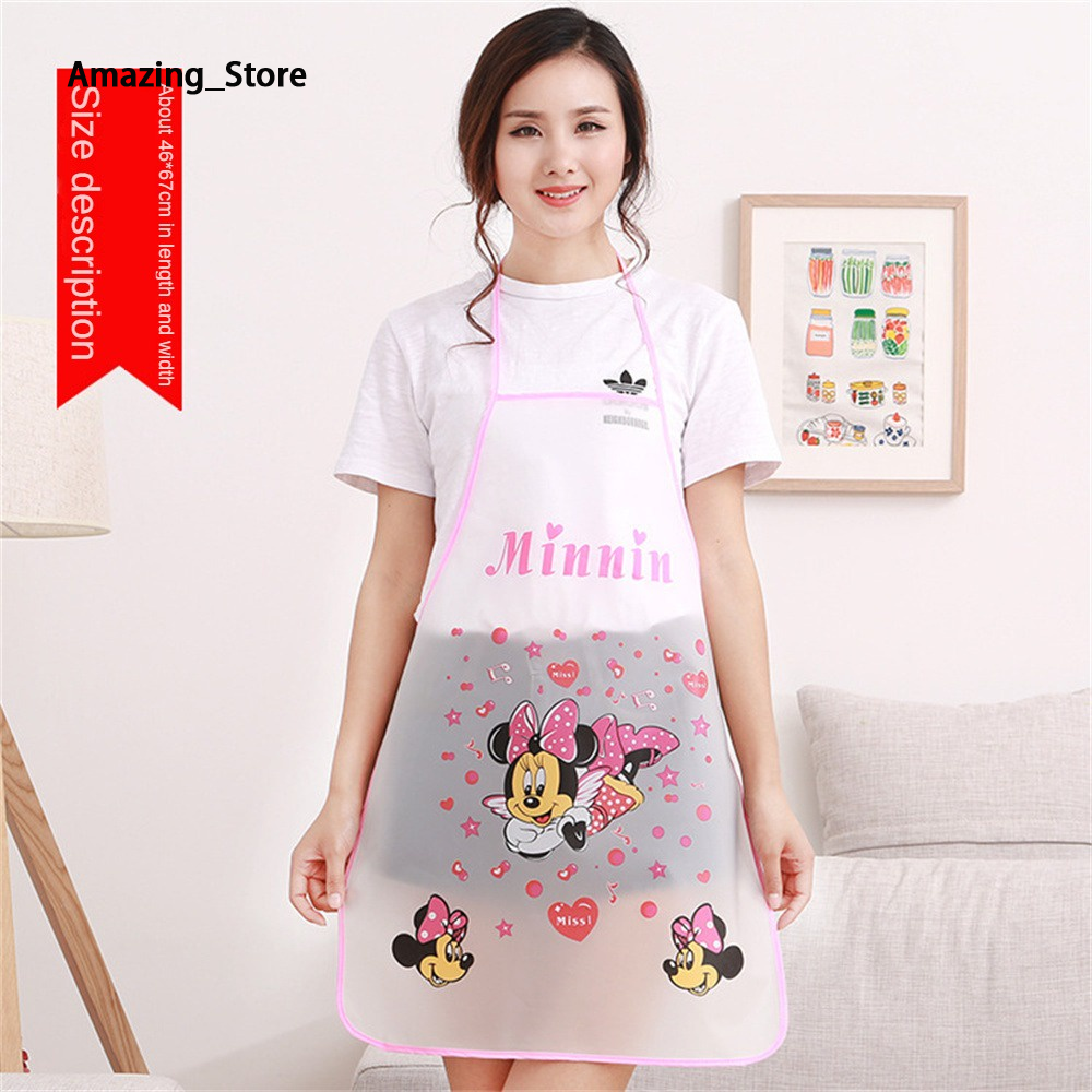 Amazing_Store Hello Kitty PVC Cartoon Cute Cartoon Work Apron Adult Couple Waterproof and Oil proof Kitchen - Rosser2 ราคา 22 บาท*ส่งฟรี