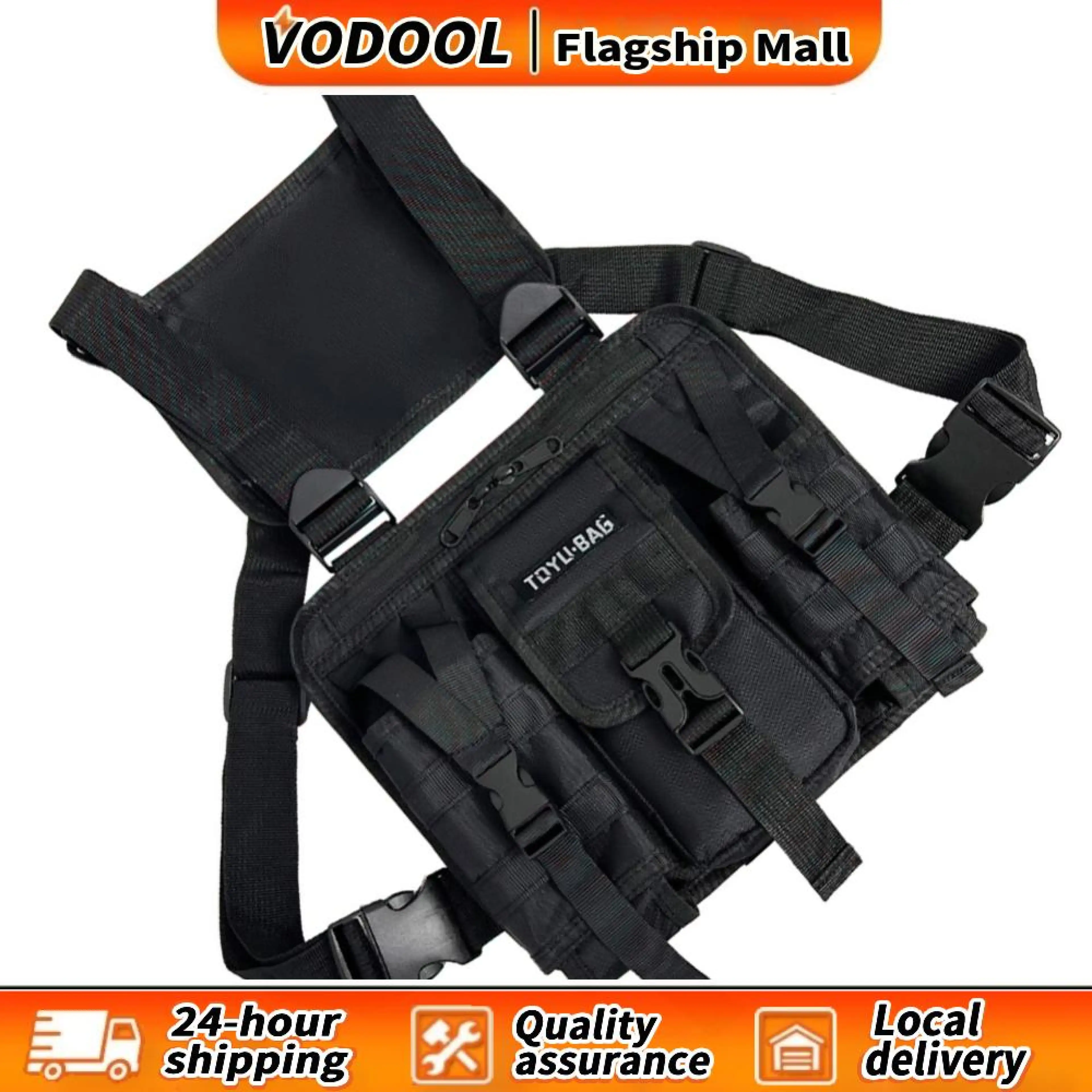 Molle Oxford Shoulder Bag Molle Fabric Multi-Pocket Adjustable Shoulder Vest Bag Lightweight for Outdoor Camping Gear