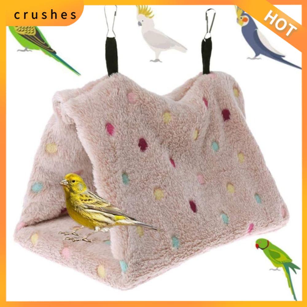 CRUSHES Hình tam giác Võng giường cho chim Ấm áp Vải nhung lông Nhà tổ Vẹt  Di động Lều cho chim thú cưng Mùa đông