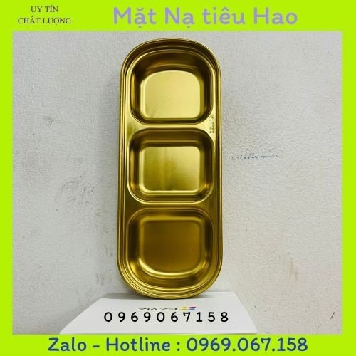 Khay inox 3 ngăn mạ vàng sang trọng Spa, Thẫm mỹ viện