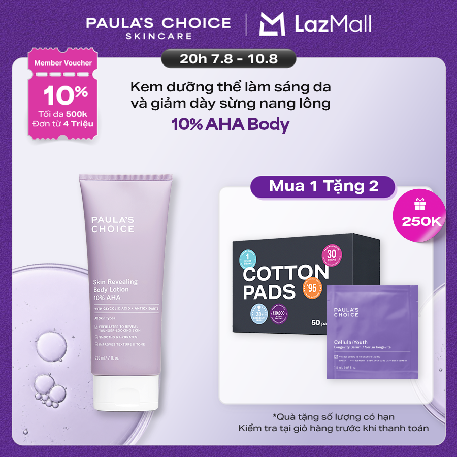 Kem dưỡng thể làm sáng da Paula’s Choice RESIST SKIN REVEALING BODY LOTION WITH 10% AHA 5900
