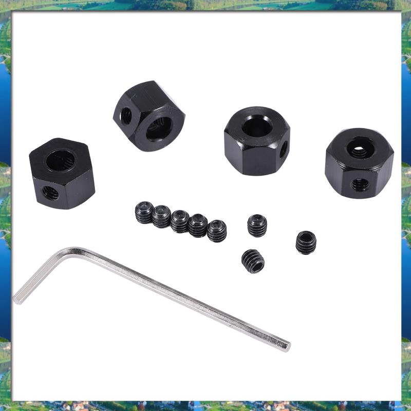LR8N NEW 4PCS 5mm to 12mm Metal Combiner Wheel Hub Hex Adapter for D12 C14 C24 B14 B16 MN D90 D91 RC Car Upgrade Parts - 3