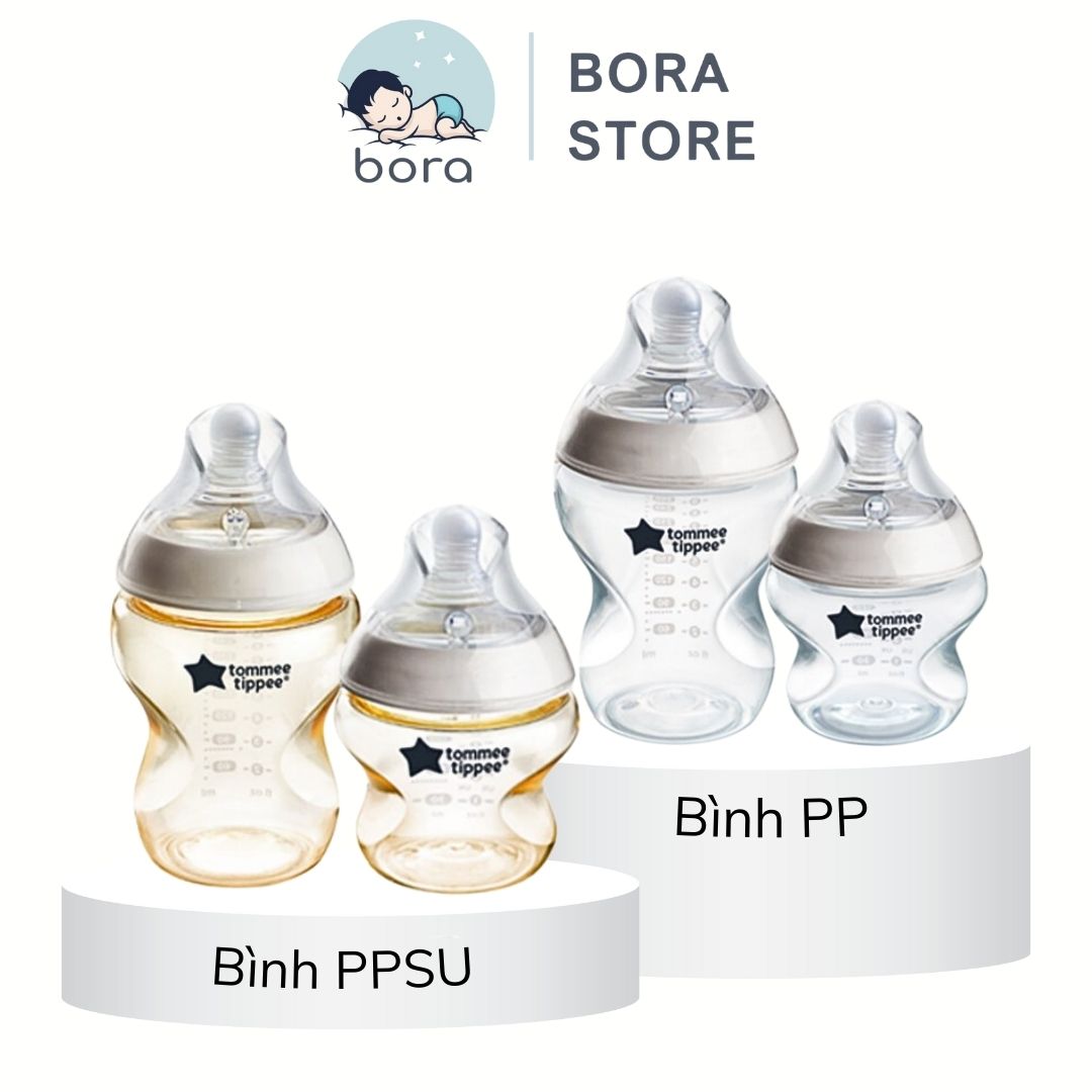 Bình sữa Tommee Tippee Natural Start 150/260ml nhựa PP, PPSU [Được chọn núm 1 - 4][Cam kết chính hãn