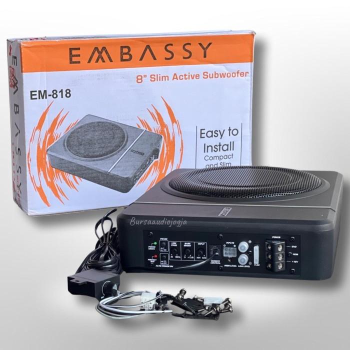SUBWOFER KOLONG EMBASSY EM 818 SUBWOFER AKTIF KOLONG UNDERSEAT BASSKOLONG SLIM MOBIL SPEAKER MOBIL CAR REMOT SONIC-LULASHOP58 Harga 1,175,000 rupiah*Gratis Ongkir