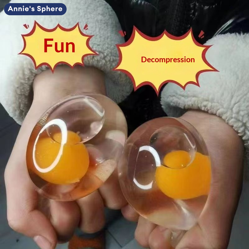 Annie's Sphere Fun Stress Relief Squishy Toy with Transparent Egg Design, Soft Touch and Relaxing Experience ราคา 25 บาท*ส่งฟรี