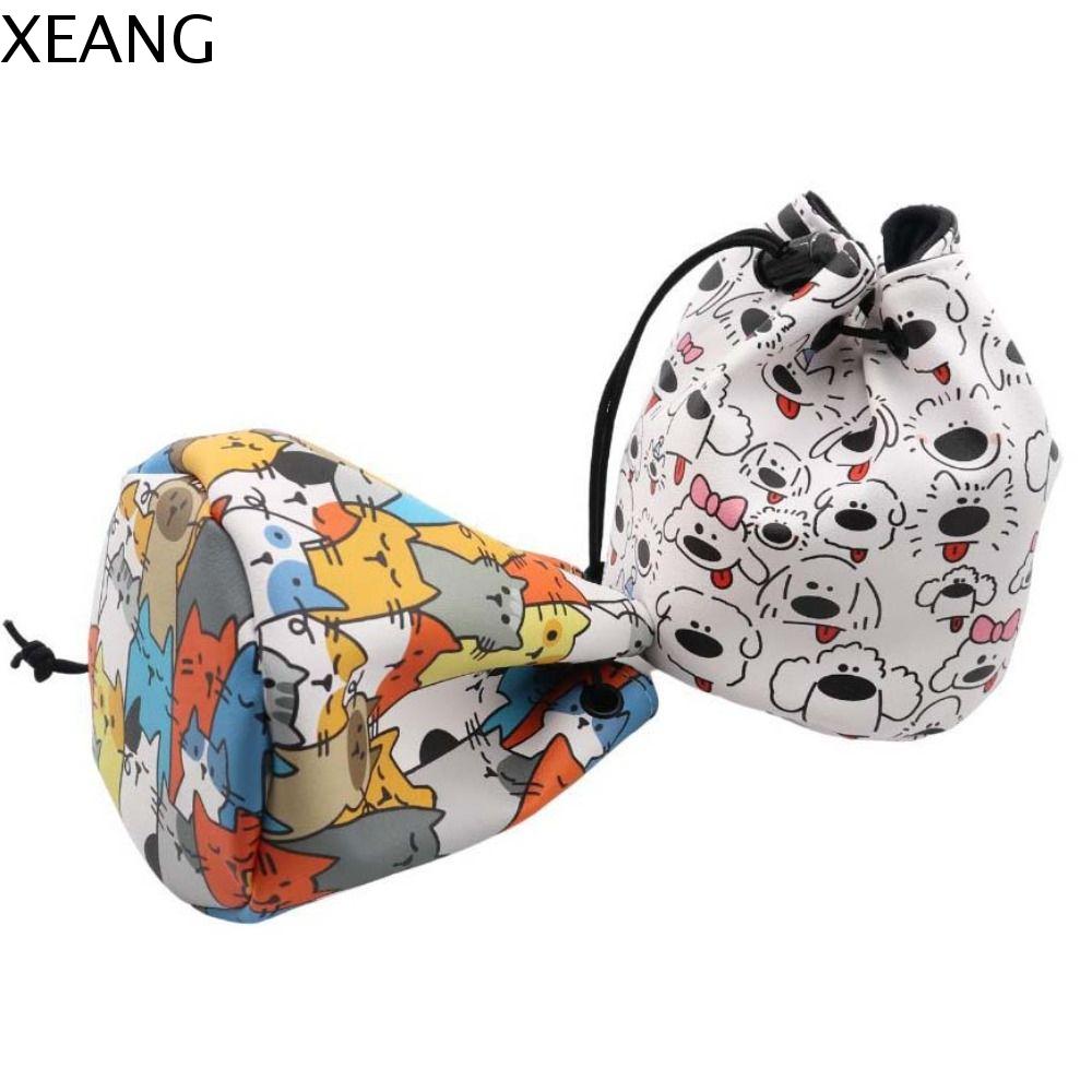 XEANG Không thấm nước Túi đựng bóng golf Chó Con Graffiti Da PU Túi dây rút bóng golf Đa năng Hoạt hình Hộp Đựng Bóng golf Phụ kiện chơi gôn