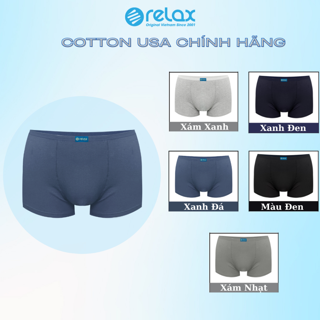  Quần Lót Đùi Nam RELAX RLTK080 Cotton Cao Cấp kháng khuẩn thoáng mát mềm mại co giãn tốt ôm gọn 
