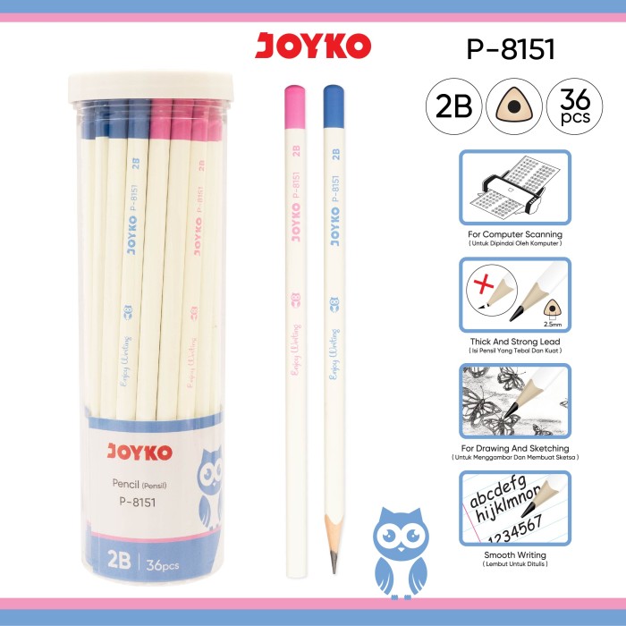 Pencil Pensil Joyko P-8151 1 Drum 36 Pcs Enjoy Writing