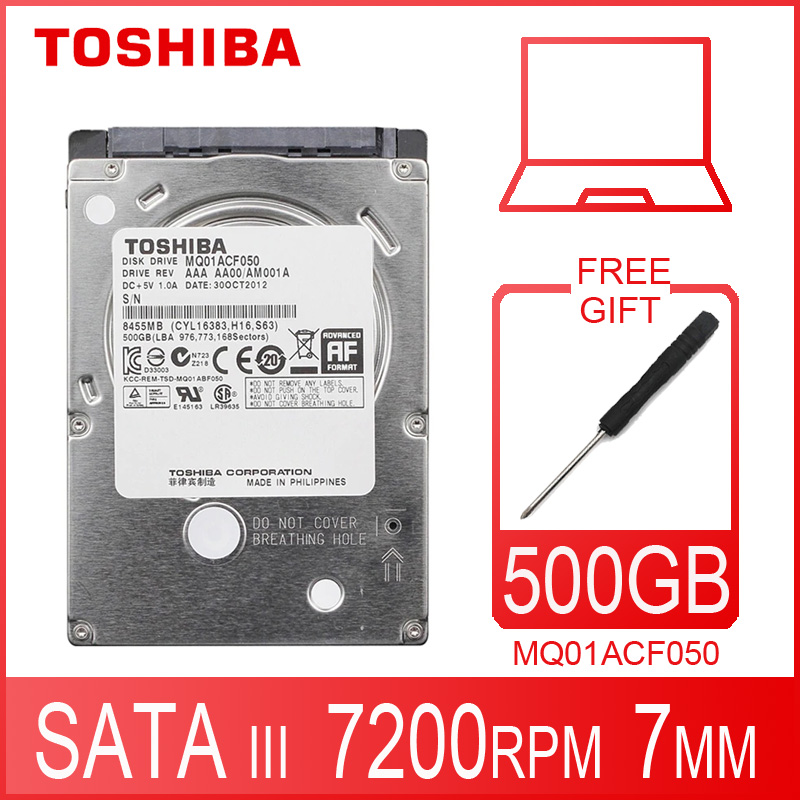 Máy tính xách tay Toshiba Ổ đĩa cứng 500GB 500g gốc nội bộ máy tính xách tay HDD HD 2.5 "7200 RPM 16