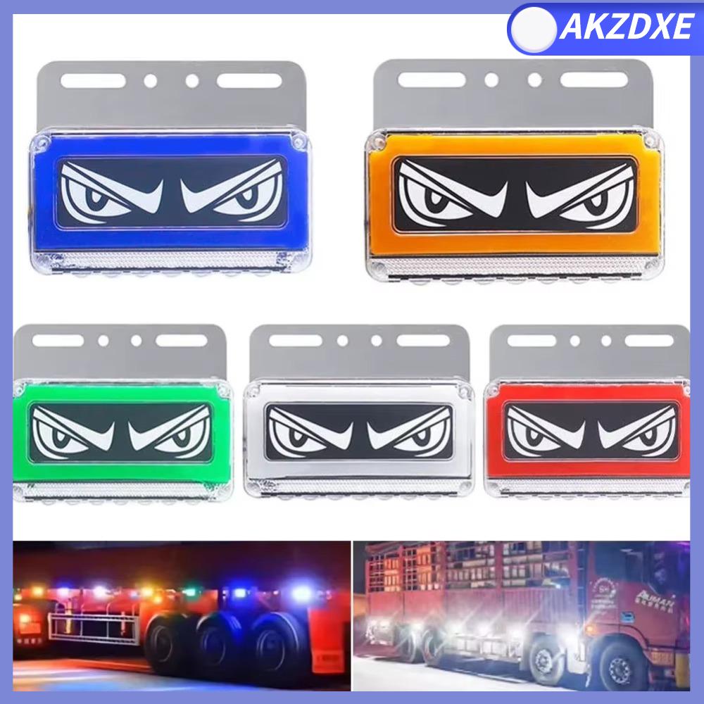 AKZDXE Đôi mắt quỷ dữ Đèn đánh dấu bên xe tải Hình chữ nhật Đèn LED Đèn mắt quỷ xe tải Sáng tạo 24V DC Ánh sáng mắt quỷ dữ Trang trí xe hơi