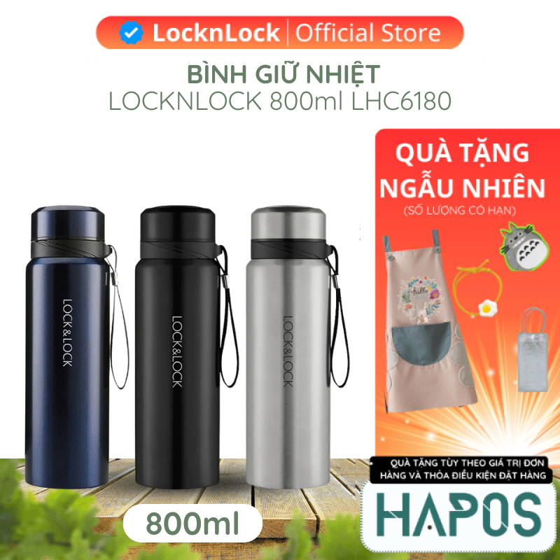 Bình giữ nhiệt LocknLock Vacuum Bottle LocknLock (800ml) - LHC6180 (3 màu) - HAPOS OFFICIAL