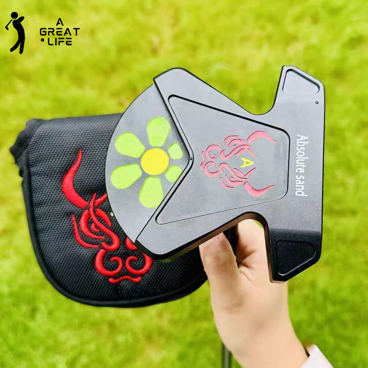 New tuyệt đối cát Golf Putter - Zero mô-men xoắn tự động cân bằng vồ đầu to cho cuối cùng ổn định 34 inch với sự liên kết hoa & thiết kế hình rồng hiệu suất cao Putter cho màu xanh lá cây