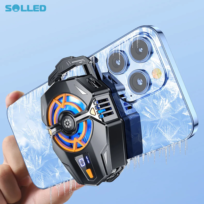 Universal Phone Cooler Digital Display Radiator Cell Phone Live Streaming Cooling Fan Portable Semiconductor Radiator