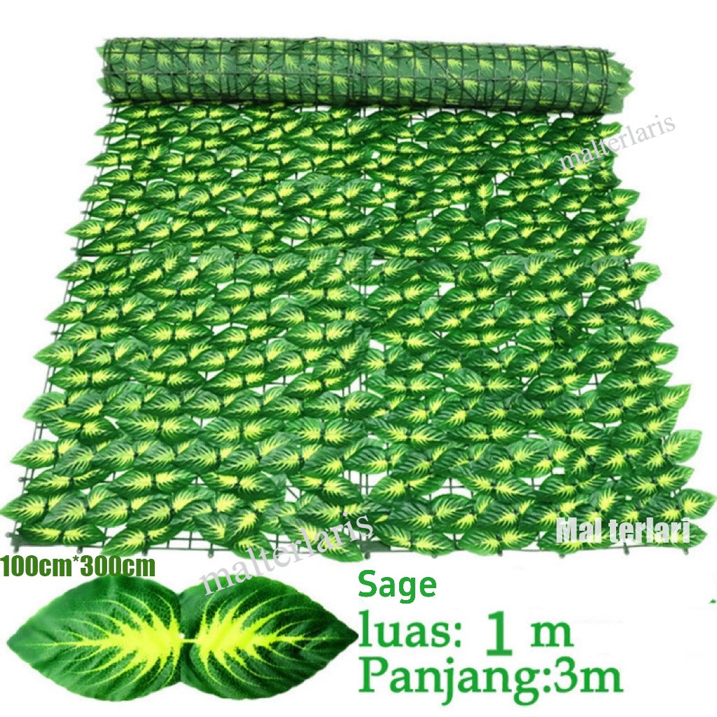 3 Meter x 1 Meter Daun Hias Ornamen Dekorasi Rumah Pagar Dinding Roll Daun Rambat Import Termurah Artificial Rumput Palsu Gulungan Daun Dinding semangka /Daun Roll/ Daun dekorasi / Daun artifisial