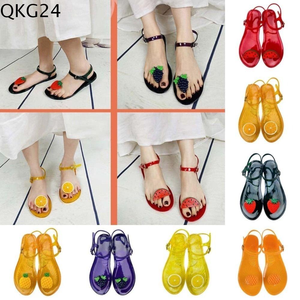 QKG24 Dâu chanh Dép Quả Mọng Nước Dưa hấu Ong Vịt Xoài Dép kiểu Hàn Quốc Thời trang Cam chanh Dép xỏ ngón họa tiết trái cây Bãi biển