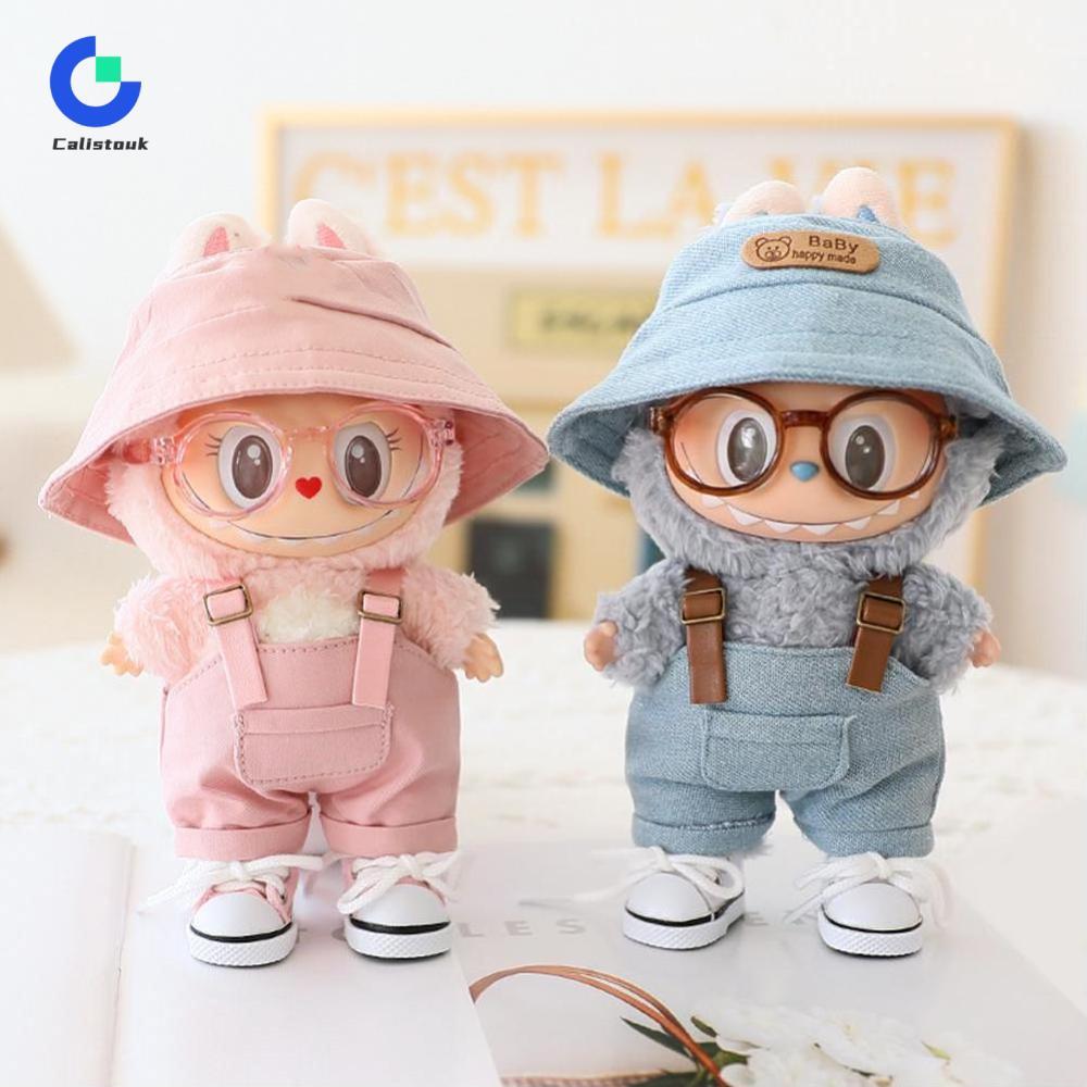 Calistouk [không kèm búp bê] cho quần Mũ tai bèo thời trang quần áo búp bê labubu 17cm quần áo Búp Bê Áo hoodie màu sắc phù hợp phụ kiện búp bê trang trí dễ thương quần áo nhỏ