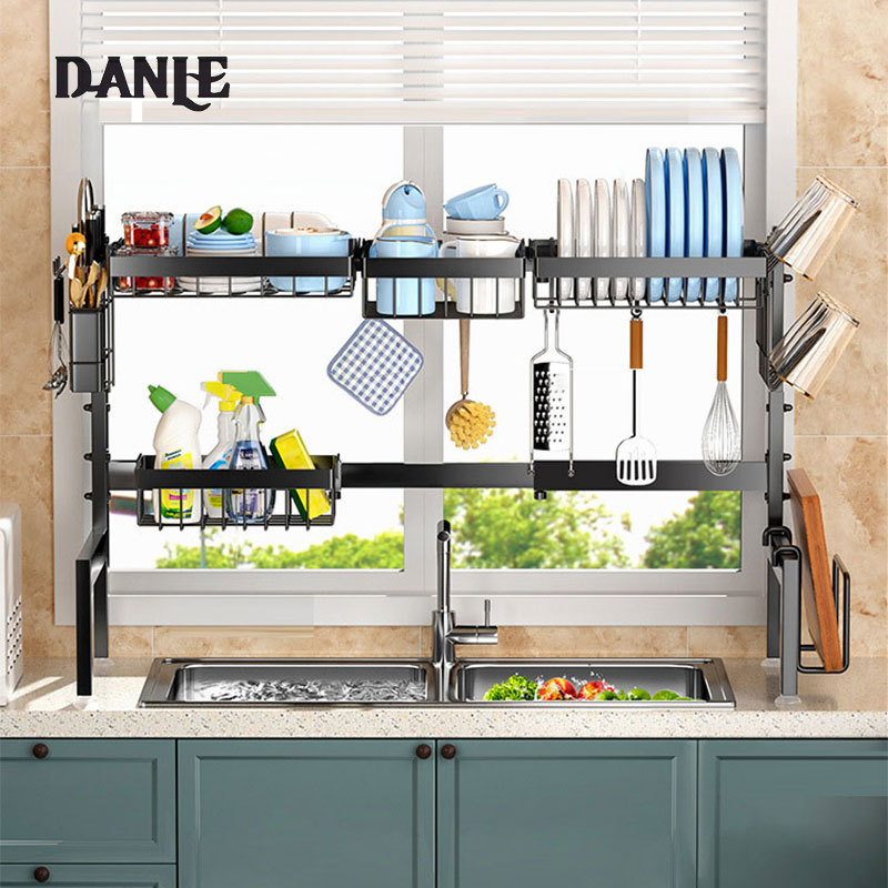 Retractable sink rack wash basin tableware drain rack home kitchen dish storage rack ราคา 758 บาท*ส่งฟรี