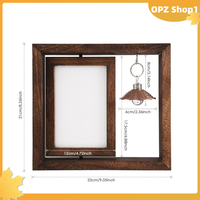 【Opz✨】 67 ''Khung ảnh gỗ 360 ° xoay hình ảnh khung quà tặng tinh tế cho trang trí Giáng sinh