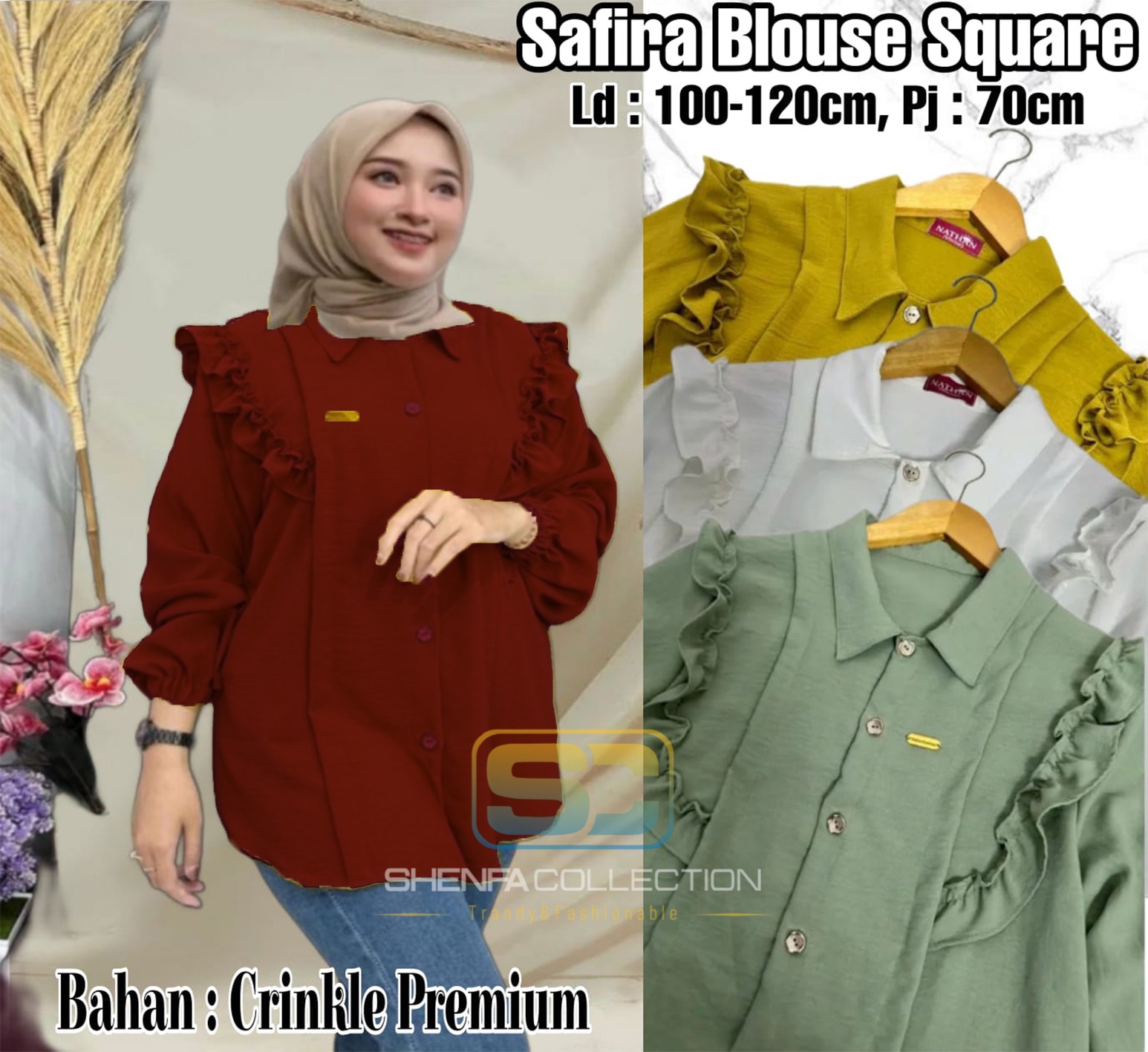 ootd kemeja crinkle hijab