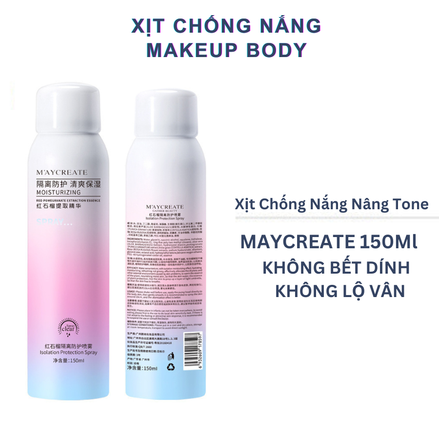 Xịt chống nắng maycreate hàng nội địa siêu hot