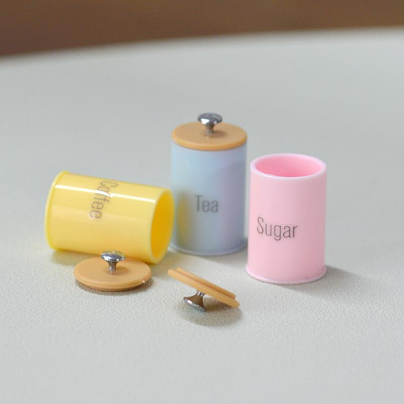 【Youer】 3pcs Dollhouse mô phỏng Nordic lưu trữ Jar mô hình lưu trữ nhà bếp organzier Kẹo hộp thu nhỏ thực phẩm và chơi khô hàng hóa lon