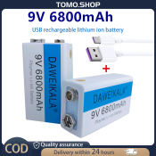 9V 6800mAh Li-ion Rechargeable Battery for Toys and Devices