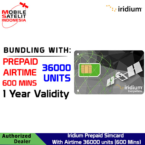 IRIDIUM PREPAID SIMCARD WITH AIRTIME 36000 UNITS (600 MINS) Giá 22,770,000 Đồng*Miễn phí vận chuyển