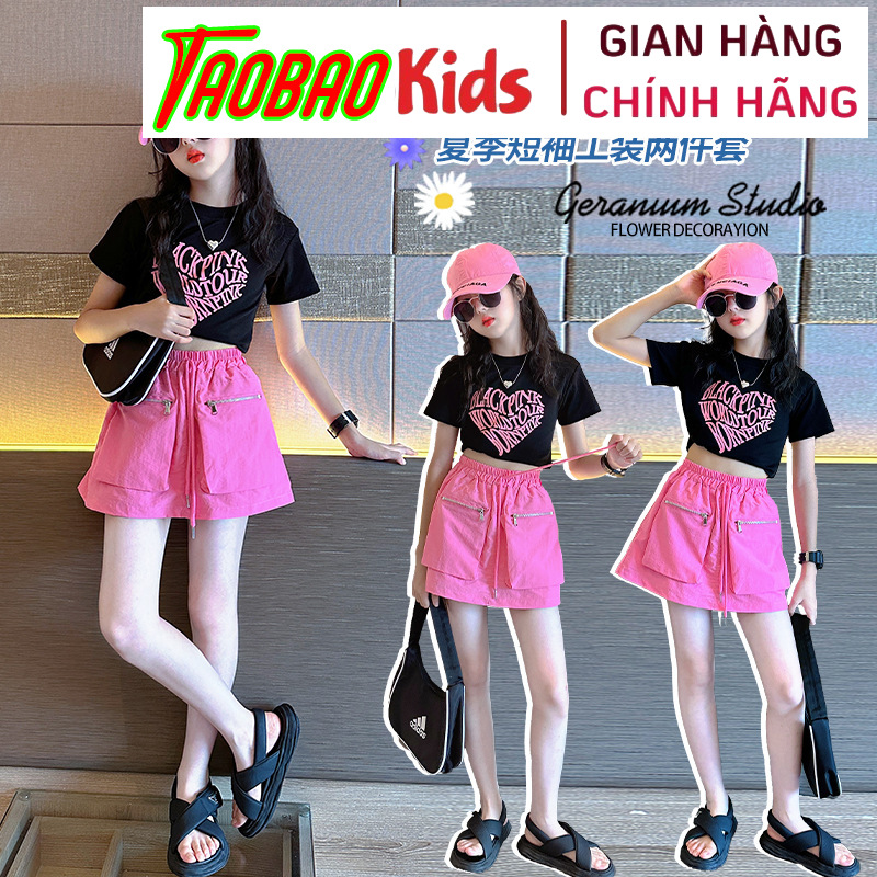 áo croptop cho bé gái 10 tuổi-15 TUỔI BLACKPINK croptop 
cho bé TAOBAOKIDS
