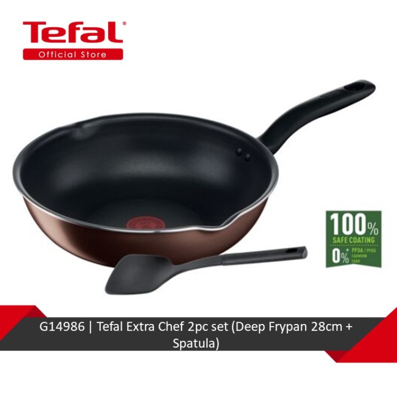 Tefal Extra Chef 2pc set (Deep Frypan 28cm + Spatula) G14986 Singapore