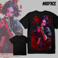 MADFACE Clothing - Japan R Demon Samurai - Geisha Print Shirts - Unisex Cotton Black T-shirts